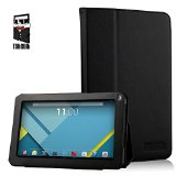 TabSuit 9 PU Leather case for KingPad K90 Dragon Touch N90 Astro Tab A924 Neutab N9N9 Pro Astro Queo A912 Digital Reins A23 ProntoTec 9 Tagital 9 A23 Afunta 9 A23 iRulu 9 Tablet PC and more 9tablets Black