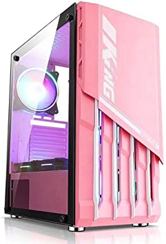 WSNBB Gaming Case, Mid-Tower ATX PC Gaming Computer Case,Upgraded Pink Design, Specially Made for Female E-Sports Enthusiasts