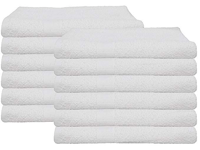 GOLD TEXTILES (5 Dozen) 60 PCS New White 20X40 100% Cotton Economy Bath Towels Soft & Quick Dry