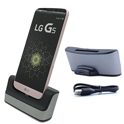 LG G5 Charger Dock , Leegu(TM) Silver USB Data Sync desktop Charging Cradle dock docking station battery charger stand for LG G5 (2016)