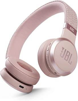 JBL Live 460NC - Wireless On-Ear Bluetooth headphones with Active Noise Cancelling technology and up to 50 hours battery life, in rose pink