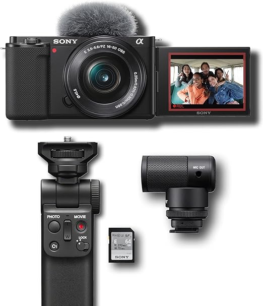 Sony Alpha ZV-E10 - APS-C Interchangeable Lens Mirrorless Vlog Camera Kit & Content Creator Kit Black