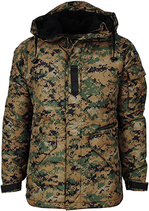 Angel Cola Men's Camouflage Hooded Weatherproof Winter Jacket
