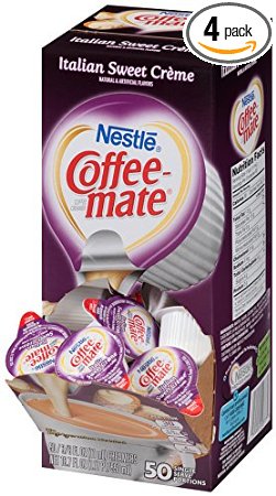 Coffee-mate Coffee Creamer, Italian Sweet Creme Liquid Singles, 50 Count (Pack of 4)