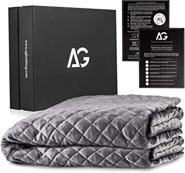 AG Bedding Removable Duvet Cover for Weighted Blanket - Duvet Cover - 48 x 78 Inches - Designed for Weighted Blanket Adult | Dark Grey