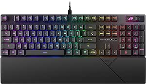 ASUS ROG Strix Scope II RX - Clavier mécanique-Optique, switches ROG RX, Certification d'étancheité IP57, Touches de Clavier en PBT, Commandes Multifonctions, et Repose-Poignets, AZERTY