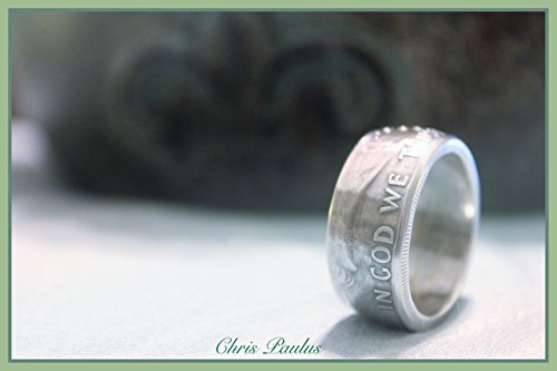 Silver Ben Franklin Half Dollar Coin Ring