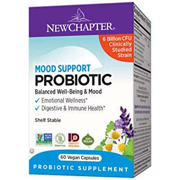 New Chapter Mood Support Probiotic, 60ct (2 Month Supply), Probiotics for Men & Women with Prebiotics and Probiotics + 100% Vegan + Soy Free + Non-GMO