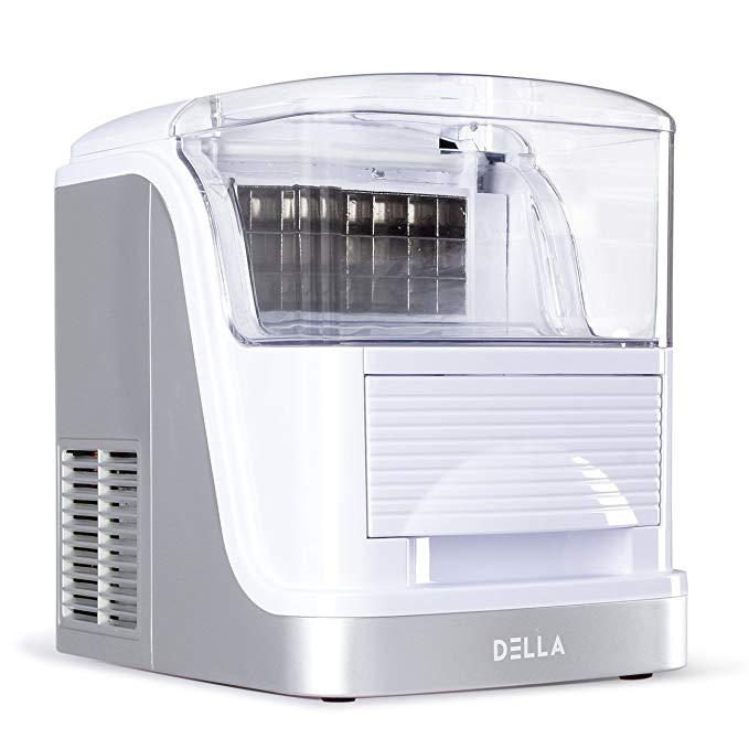 DELLA 33lbs Large Capacity per Day Automatic Clear Ice Cube Maker Storage Electric Easy-Touch Panel XL w/Ice Scoop