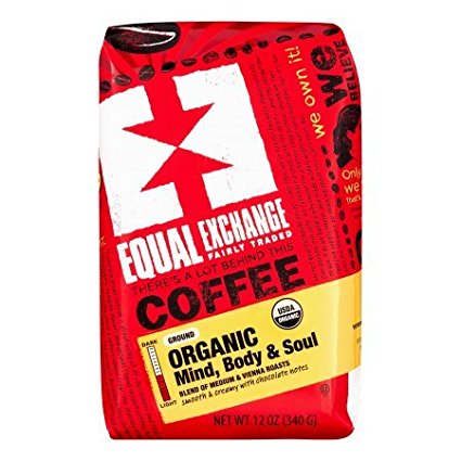 Equal Exchange Organic Coffee (Medium Roast, Mind Body Soul, Ground, 12 Oz, Pack Of 5)