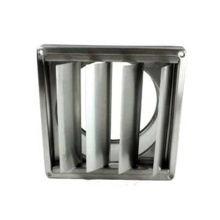 First4Spares Stainless Steel Square External Extractor Wall Vent Outlet With Gravity Flaps 150Mm 6"