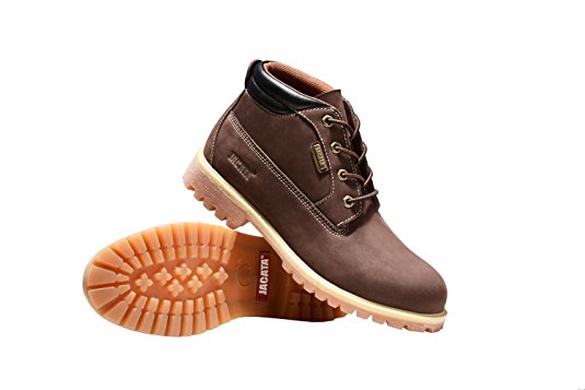 Jacata Men's Low-Cut 3 Inch Work Boots Water Resistant Boots Heavy Duty Natural Rubber Blend Soles