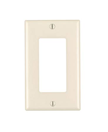 Leviton 80401-T 1-Gang, Decora/GFCI Device Wallplate, Standard Size, Thermoset, Device Mount, Light Almond