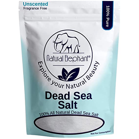 Natural Elephant Dead Sea Salt 100% Natural & Pure 1 lb, 2 lb, 5 lb, 10 lb Bag Fine Grain for Psoriasis Eczema Acne & Other Dermatological Needs, 2 lb, 900g