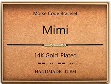 SANNYRA Morse Code Bracelet 14k Gold Plated Beads on Silk Cord Secret Message Aunt Bracelet Gift Jewelry for Her