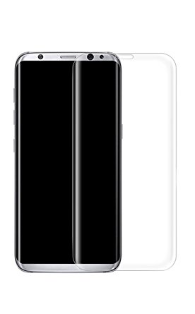 EiZiTEK EiZiShield Series 0.33mm Durable Best Quality Samsung Galaxy S8 [ S 8 ] Curved Clear Full Cover Shatter / Scratch Proof Tempered Glass Screen Protector . (Clear: 1 Galaxy S8 Curved Shield )