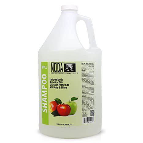 MODA - Moisturizing Shampoo for All Hair Types, Apple, 128 Oz, Professional - Deeply Cleanses and Conditions, Strengthens, Restores and Shine your Hair - With Glycerin, Keratin, Collagen, Amino Acids, Vitamins and Jojoba Oil