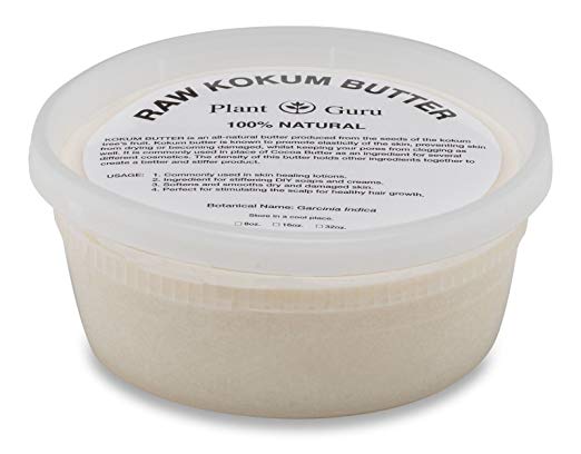 Raw Kokum Butter 8 oz. Premium 100% Pure Natural Cold Pressed Skin, Body and Hair.