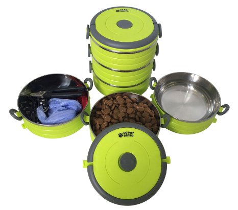 Stainless Steel Travel Dog Pet Bowl - Portable Food & Water Dog Bowls Set - 3 Size & 3 Color Options by Healthy Human