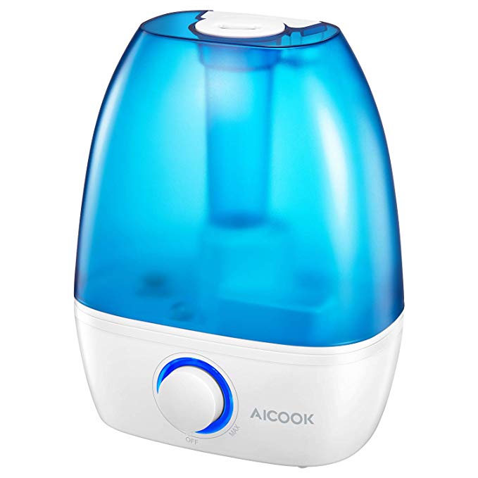 AICOOK Humidifiers, 3.5L Ultrasonic Cool Mist Humidifier for Baby Bedroom, Lasts Up to 36 Hours, Whisper-Quiet Operation, Auto Shut-Off