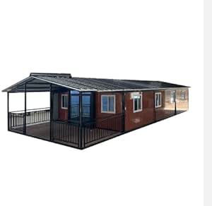 20FT Expandable House prefab Tiny Homes with Balcony. 1 Bathroom, 2 bedrooms, 1 Wardrobe, 1 Kitchen with Cabins, prefab House, Portable Home Tiny House. Container House, Tiny Home. Mobile House