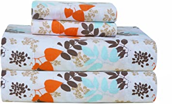 Pointehaven Heavy Weight Printed Flannel Twin Extra Long Sheet Set, Winter Breeze