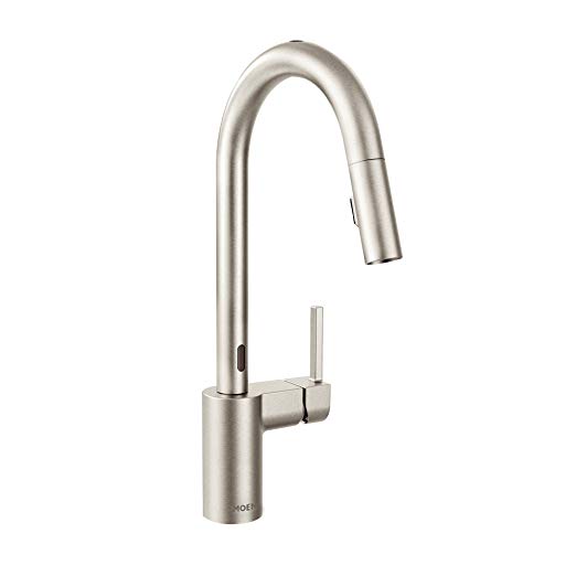 Moen 7565ESRS Align with Motionsense Two-Sensor Touchless One-Handle High-Arc Pulldown Kitchen Faucet Featuring Reflex, Spot Resist Stainless