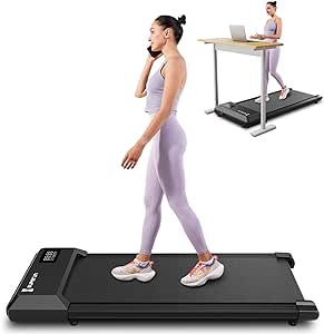 Walking Pad Treadmill,Under Desk Treadmills for Home & Office,Portable 2.5 HP Treadmill with Remote Control&Smart Motion APP,300 Lbs Capacity