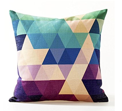 Lyn? Cotton Linen Square Throw Pillow Case Decorative Cushion Cover Pillowcase for Sofa 18 "X 18 " Lyn-13 (22)