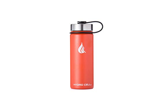 HYDRO CELL Stainless Steel Water Bottle Straw & Wide Mouth Lids (40oz, 32oz, 22oz, 18oz) - Keeps Liquids Perfectly Hot Cold Double Wall Vacuum Insulated Sweat Proof Sport Design