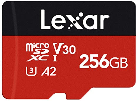 Lexar 256GB Micro SD Card, microSDXC UHS-I Flash Memory Card with Adapter - Up to 160MB/s, A2, U3, Class10, V30, High Speed TF Card