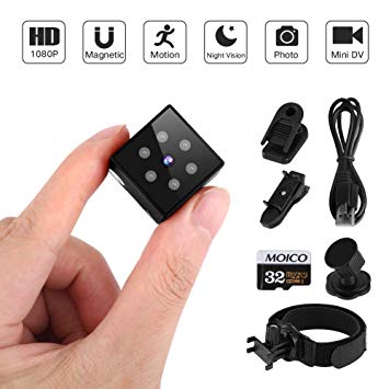 Hidden Camera HD 1080P Mini Spy Camera,Portable Home Security Cameras and Covert Nanny Cam,Mini Camera spy Wireless with Motion Activated - Night Vision