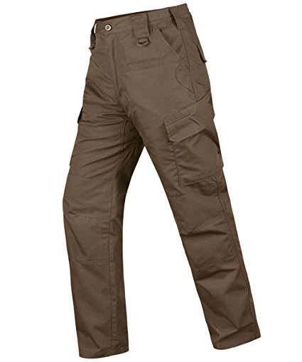 HARD LAND Men's Waterproof Tactical Pants Ripstop Cargo Pants With Elastic Waistband For Work Hunting Fishing Hiking
