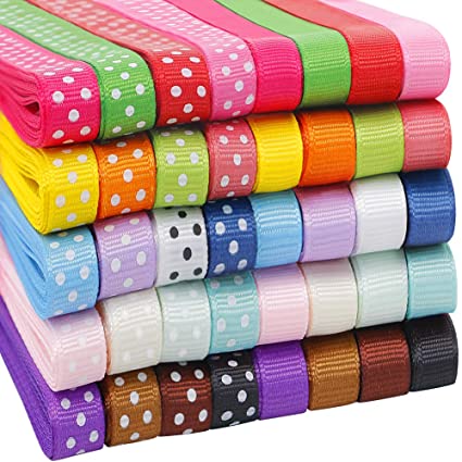 QingHan 3/8" Boutique Grosgrain Ribbon for Gifts Wrapping Crafts DIY Fabric Ribbons 80yd (40x2yd)