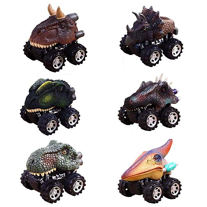 Christmas Gifts Toys for 2-9 Year Old Boys, GZCY Pull Back Dinosour Cars for Boys Birthday Present Toy Car for Kids Age 2-9 Toys for Toddlers Infant (6 pack)