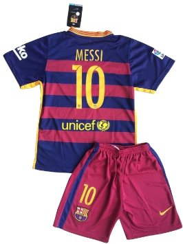 Messi #10 FC Barcelona 2015/2016 Home Jersey & Shorts for Kids