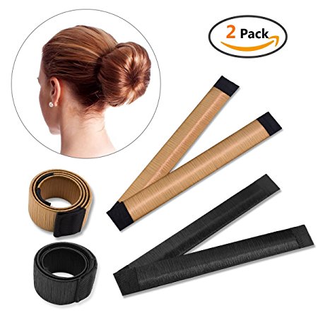 IBEET Bun Hair Maker, Magic Hair Styling Donut Bun Maker, Hair Bun Shapers for Women Girls DIY Hairstyle Tools, 2 Pack