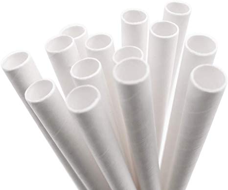 White Paper Straws 50/Pack by PodPaks