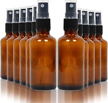 Youngever 16 Pack Empty Amber Glass Spray Bottles, 2 Ounce Empty Refillable Containers