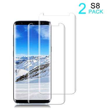 [2 Pack] Galaxy S8 Screen Protector [9H Hardness][Anti-Scratch][Anti-Bubble][3D Curved] [High Definition] [Ultra Clear] Tempered BBInfinite Glass Screen Protector Compatible Samsung Galaxy S8