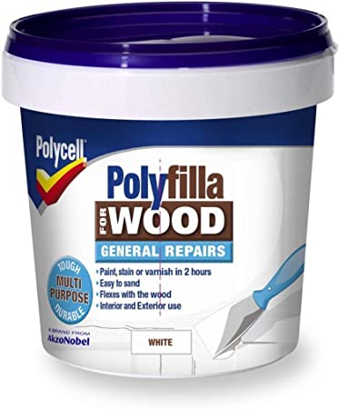 Polycell 5207197 Polyfilla Tub for Wood General Repairs, 380 g, White