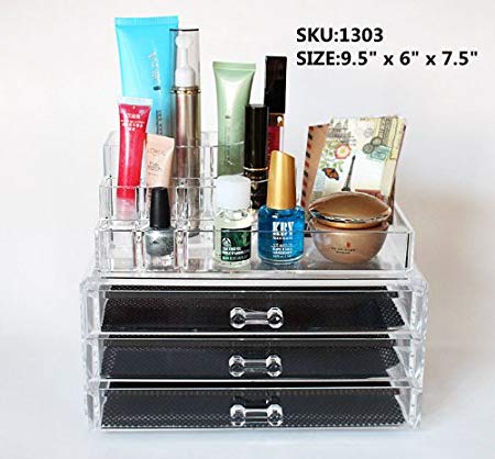 Beauty Acrylic Makeup Organizer Luxury Cosmetics Acrylic Clear Case Storage Insert Holder Box (1303)