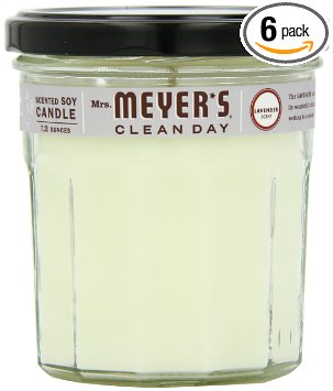 Mrs. Meyer's Clean Day Soy Candle, Lavender, 7.2-Ounce Glass Jars (Pack of 6)