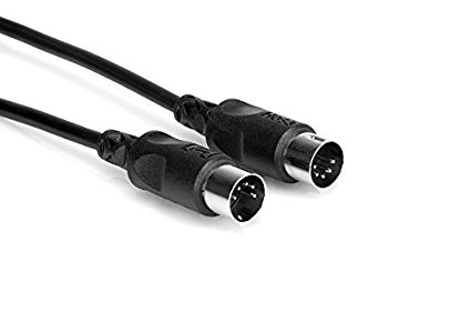 Hosa MID-315BK 5-pin DIN to 5-pin DIN MIDI Cable, 15 feet