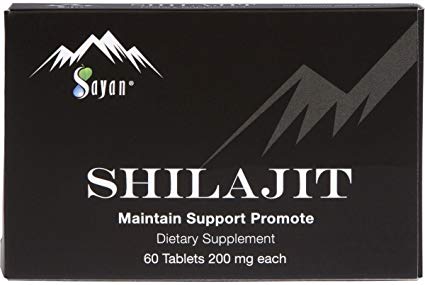 Sayan Pure Shilajit Tablets, 2 Month Supply, Organic 60 Drops, Fulvic Acid & Trace Minerals Supplement for Immune Support, Natural Liver Detox, Energy Boost, Genuine Black Resin Mineral Pitch