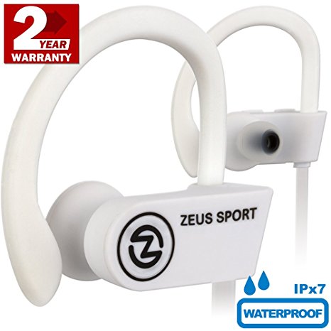 Wireless Bluetooth Headphones Zeus IMPROVED 2017 - Best Wireless Earbuds w/ Mic Noise Cancelling - Workout Headphones - Running Headphones - Sport Headphones - IPX7 Waterproof Headphones for Women Men