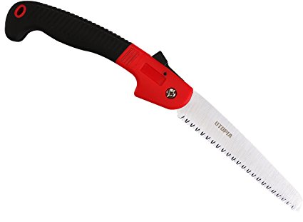 Folding Hand Saw. All Purpose, Wood, Bone, PVC. Best for Tree Pruning, Camping, Hunting, Toolbox by Utopia Home