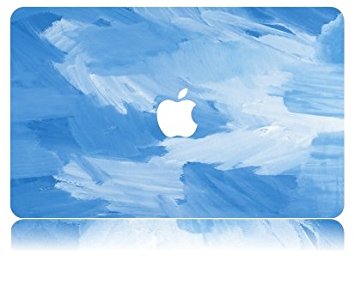 KEC MacBook Air 13 Inch Case Plastic Hard Shell Cover Protective A1369 / A1466 Oil Painting (Blue - Water Paint)