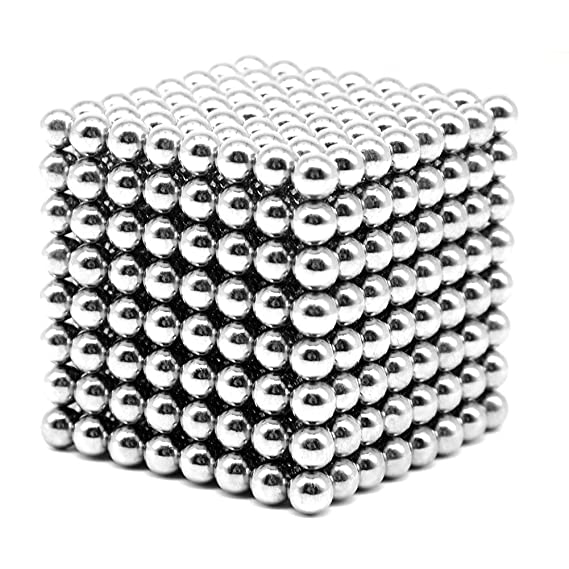 aBrilliantLife 5MM 512 Pieces Magnetic Balls Fidget Stem Toys Sculpture Building Blocks Cube Gift for Intellectual Development -Office Toy Stress Relief Gifts for Teens and Adult-Silver