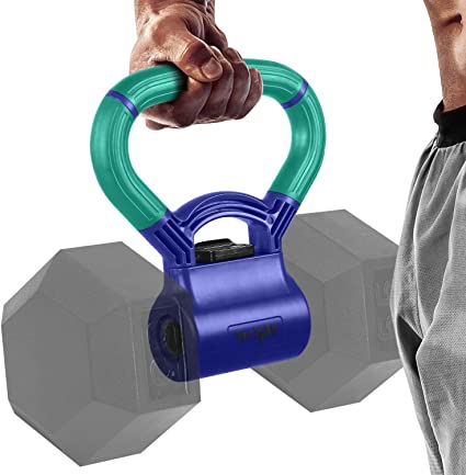 Yes4All Kettlebell Grip - Kettle Grip New Version - Kettle Grip Handle to Convert Dumbbells into Kettlebells for Workouts